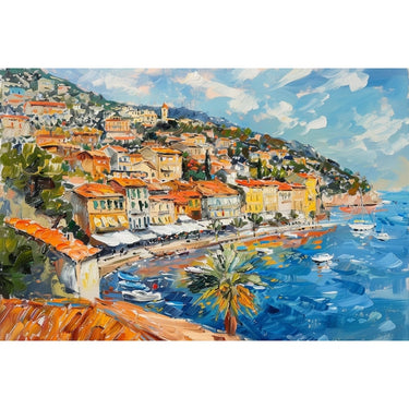 Mediterranean Seaside Village Canvas